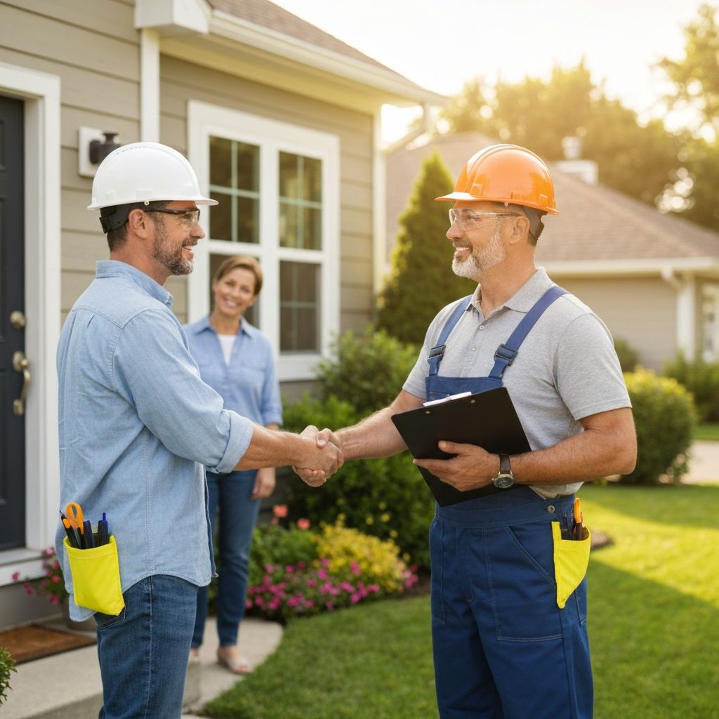 TermiGuard contractors working with a homeowner